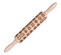 Evermarket Embossed Wooden Rolling Pins, Engraved Embossing Rolling Pin with Star Wars Pattern for Baking Embossed Cookies,Cute Rolling Pin Kitchen Tool for Kids and Adults