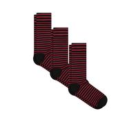 Evermind Organic Stockings for Men and Women - Sustainable GOTS Certified Cotton Stockings - Comfort Waistband, Cherry Red / Black, 39-42