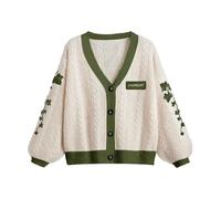 Evermore Cardigan Taylor Version Green Vine Embroidered Button Down Cable Knit Sweater Women Fall Winter Vintage Outfit S 1989