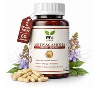 EverNook Ashwagandha Capsules 500mg - 60 Vegetarian Herbal Capsules - Natural Stress & Anxiety Support - Energy, Stamina & Focus Booster - Ayurvedic Herbal Supplement for Men & Women