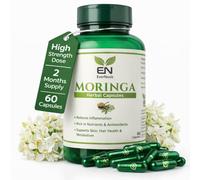 EverNook Moringa Capsules 500mg - 60 Vegetarian Capsules - Moringa Leaf Powder Supplement - Natural Antioxidant Superfood - Supports Energy, Metabolism, Skin & Hair Health - Herbal Supplement