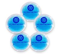 EverOne Round Reusable Gel Ice Pack with Cloth Backing for Hot & Cold Therapeutic Use, First Aid, Injuries, Breastfeeding, 5 Count