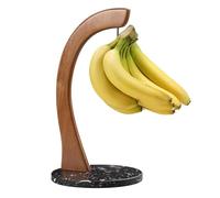 everous Marble Banana Holder with Stainless Steel Hook - Stable Banana Stand with Non-Slip Base, Heavy Duty Banana Tree & Hanger, Modern Marble Banana Rack for Kitchen Countertop