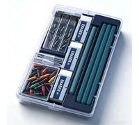 everpen Forever Pencil,Metal Infinity Pencil with Replaceable Nib, Metal Alloy Writing Instrument, With 12 Colored Refill Tips, Pencils for Drawing, Sketching and Writing (Blue Suit)