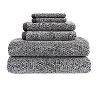 Everplush Diamond Jacquard 6 Pieces Bath Towel Set, Grey