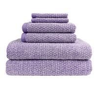 Everplush Diamond Jacquard 6 Pieces Bath Towel Set, Lavender