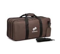 EVERPRIDE 4 Pocket - Brown - Chef Knife Bag Holds 20 Knives 4 Storage Compartments,Professional Culinary Case with Shoulder Strap, Black, Laptop/Tablet Padded Slot - Knives Not Included