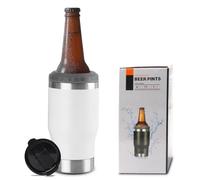 Everpwr Beer Cooler, Drink Temperature Keepers for Cold/Warm Wine, Work as Opener, Tumbler and Drink Cooler, Wine Cooler Bottle Cooler Can Cooler, Best Gifts for Men for Him (White)