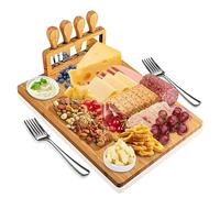 Everrise Bamboo Cheese Board Gift Set, Charcuterie Serving Tray with Cutlery & Utensils, Perfect for Entertaining, Wine Nights, Birthdays & Holidays
