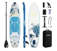 EVERSEA Stand-Up Paddle Boards, 11 ft Inflatable Paddle Board with Camera Bracket, 3 Main Fin, 33 in Wide Stable All-Around Paddleboard for All Levels of Players (Olivacea)