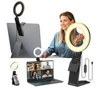 Evershop Ring Light Laptop Desk Video Calls Lamp, 5" Light Ring Stand Led Lights for Webcam Computer Monitor Phone, Selfie Flash 360° Rotatable RingLight for Video Conference/Zoom/Streaming/Youtube