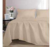 EverSoft Bedding 100% Egyptian Cotton Double Size Flat Sheet 400 Thread Count Breathable, Anti Wrinkle, Shrink and Fade Resistant Bed Sheets Double Bedding Flat Sheet