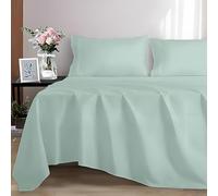 EverSoft Bedding 100% Egyptian cotton Flat Sheet, 400 Thread Count Ultra-Soft Long Staple Top Bed Sheet, Luxury Hotel Quality (Duck Egg, Small Double)