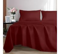 EverSoft Bedding 100% Egyptian cotton Flat Sheet, 400 Thread Count Ultra-Soft Long Staple Top Bed Sheet, Luxury Hotel Quality (Burgundy, King)