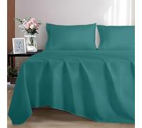EverSoft Bedding 100% Egyptian cotton Flat Sheet, 400 Thread Count Ultra-Soft Long Staple Top Bed Sheet, Luxury Hotel Quality (Teal, Single)