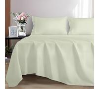 EverSoft Bedding 100% Egyptian cotton Flat Sheet, 400 Thread Count Ultra-Soft Long Staple Top Bed Sheet, Luxury Hotel Quality (Cream, King)