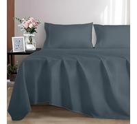 EverSoft Bedding 100% Egyptian cotton Flat Sheet, 400 Thread Count Ultra-Soft Long Staple Top Bed Sheet, Luxury Hotel Quality (Charcoal, Single)