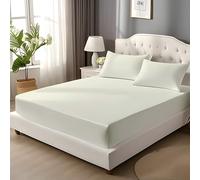 EverSoft Bedding 100% Egyptian Cotton King Size Fitted Sheet 400 Thread Count 25cm Bed Sheets Deep Pocket Soft Breathable Comfy & Hotel Quality Mattress Cover