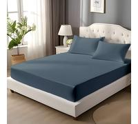 EverSoft Bedding 100% Egyptian Cotton King Size Fitted Sheet 400 Thread Count 25cm Bed Sheets Deep Pocket Soft Breathable Comfy & Hotel Quality Mattress Cover