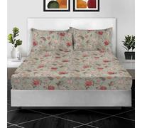EverSoft Bedding 100% Egyptian Cotton Printed Fitted Sheet Single Size 400 Thread Count Print Single Bed Sheets for Single Mattress Floral 30cm Bedding Single Bed Cover - Single Size