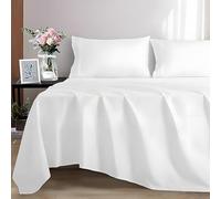 EverSoft Bedding 100% Egyptian Cotton Single Flat Sheet, 400 Thread Count Ultra-Soft Long Staple Top Bed Sheet Single, Luxury Hotel Quality Single Size Flat Bed Sheets