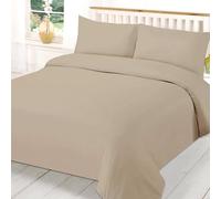 EverSoft Bedding 2-Piece 100% Egyptian Cotton Single Size Duvet Cover Set with 1 Pillowcase, 400 Thread Count, Beige, Solid
