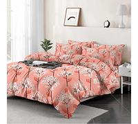 EverSoft Bedding 2Pcs Set 100% Egyptian Cotton Printed Duvet Cover with 1 Matching Pillowcase Pair- 400 Thread Count Single Duvet Cover Sets, Quilt Reversible Single Floral Bedding Set
