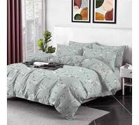 EverSoft Bedding 2Pcs Set 100% Egyptian Cotton Printed Duvet Cover with 1 Matching Pillowcase Pair- 400 Thread Count Single Duvet Cover Sets, Quilt Reversible Single Floral Bedding Set