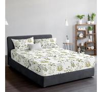 EverSoft Bedding 3 Piece Set 400 Thread Count 100% Egyptian Cotton Printed Double Size Fitted Sheet & Matching Pillowcase Pair 30cm Extra Deep Fitted Bed Sheets Double Luxury Print Fitted Sheet