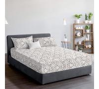 EverSoft Bedding 3 Piece Set 400 Thread Count 100% Egyptian Cotton Printed Double Size Fitted Sheet & Matching Pillowcase Pair 30cm Extra Deep Fitted Bed Sheets Double Luxury Print Fitted Sheet