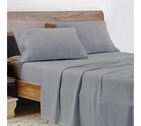 EverSoft Bedding 3 Piece Set Flannelette Fitted Sheet Single Size 90 x 190 + 30 CM with 2x Pillow Case Pair 50 x 75CM - 100% Brushed Cotton Flannel Extra Deep Fitted Sheet for Single Bed