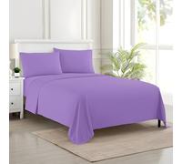 EverSoft Bedding 3PCS 100% Egyptian Cotton Flat Sheet Single Size with 2x Matching Pillowcase 400 Thread Count Ultra-Soft Long Staple Top Hotel Quality Bed Sheets