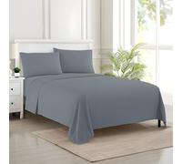 EverSoft Bedding 3PCS Premium Soft Flat Sheet King Size with Pillowcase pair 100% Egyptian Cotton Hotel Quality Flat Bed Sheets Easy Care 400 Thread Count Breathable King Flat Sheet