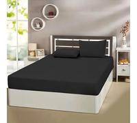 EverSoft Bedding 3PCS SET 100% Egyptian Cotton 400 Thread Count Fitted Sheet King Size With 2x Matching Pillow Case Pair 25cm Deep Pocket Fitted Sheets for King Size Bed Corner Elastic Kingsize Sheets