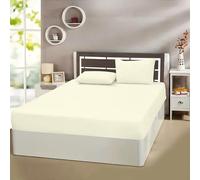 EverSoft Bedding 3PCS SET 100% Egyptian Cotton 400 Thread Count Fitted Sheet King Size With 2x Matching Pillow Case Pair 25cm Deep Pocket Fitted Sheets for King Size Bed Corner Elastic Kingsize Sheets