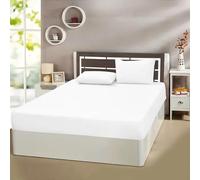 EverSoft Bedding 3PCS SET 100% Egyptian Cotton 400 Thread Count Fitted Sheet King Size With 2x Matching Pillow Case Pair 25cm Deep Pocket Fitted Sheets for King Size Bed Corner Elastic Kingsize Sheets