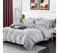 EverSoft Bedding 3Pcs Set 100% Egyptian Cotton Printed Duvet Cover & 2 Matching Pillowcase Pair 400 Thread Count Double Duvet Cover Set, Quilt Reversible Double Size Floral Bedding Set