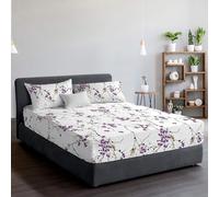 EverSoft Bedding 3PCS Set 400 Thread Count 100% Egyptian Cotton Printed Super King Size Fitted Sheets & Matching 2 Pillow Case Pair 30cm Extra Deep Fitted Sheet Super King Luxury Print Bed Sheets