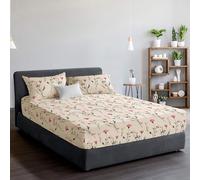 EverSoft Bedding 3PCS Set 400 Thread Count 100% Egyptian Cotton Printed Super King Size Fitted Sheets & Matching 2 Pillow Case Pair 30cm Extra Deep Fitted Sheet Super King Luxury Print Bed Sheets