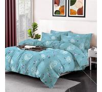 EverSoft Bedding 3Piece Set 100% Egyptian Cotton Printed Duvet Cover & Matching Pillow Case Pair 400 Thread Count King Size Duvet Cover Sets, Quilted Reversible King Floral Duvet Cover Bedding Set