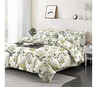 EverSoft Bedding 3Piece Set 100% Egyptian Cotton Printed Duvet Cover & Matching Pillow Case Pair 400 Thread Count King Size Duvet Cover Sets, Quilted Reversible King Floral Duvet Cover Bedding Set