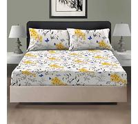 EverSoft Bedding 400 Thread Count 100% Egyptian Cotton Printed Double Size Fitted Sheet 30cm Extra Deep Fitted Bed Sheets Luxury Washable Print Fitted Cover for Mattress