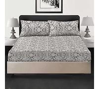 EverSoft Bedding 400 Thread Count 100% Egyptian Cotton Printed Super King Size Fitted Sheets 30cm Extra Deep Bed Sheet Luxury Print Floral Design Bedding Sheets