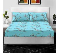 EverSoft Bedding 400 Thread Count 100% Egyptian Cotton Printed Super King Size Fitted Sheets 30cm Extra Deep Bed Sheet Luxury Print Floral Design Bedding Sheets