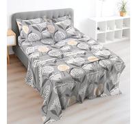 EverSoft Bedding 4PC Double Bed Sheet Set Egyptian Cotton 400TC, Flat Sheet, 30cm Deep Fitted Sheet & 2 Pillowcases Soft Cooling Floral Print