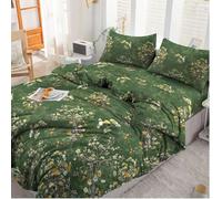 EverSoft Bedding 4Pcs Set 100% Egyptian Cotton Printed Duvet Cover Double Size with 1x Printed Fitted Sheet & 2 Matching Pillowcase Pair 400 Thread Count Quilt Reversible Double Duvet Cover Set