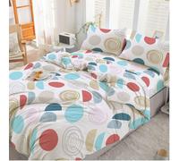 EverSoft Bedding 4Pcs Set 100% Egyptian Cotton Printed Duvet Cover Double Size with 1x Printed Fitted Sheet & 2 Matching Pillowcase Pair 400 Thread Count Quilt Reversible Double Duvet Cover Set
