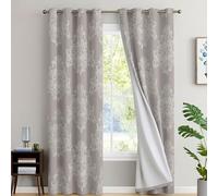 EverSoft Bedding Floral Blackout Curtains 2 Panels - 90" x 72" - Large Window Thermal Insulated & Noise Reducing Flower Print Eyelet Drapes