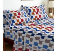 EverSoft Bedding King Size 4-Piece Luxury Sheet Set Elegant Flower Design 35cm Deep Skirt Fitted Sheet, Oversized Flat Sheet & 2 Pillowcases Floral Print Signature Soft Finish Urban Steps