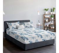 EverSoft Bedding Luxury 3PCS Set 100% Egyptian Cotton Printed Small Double Fitted Sheet with Matching Pillowcase Pair Set 400 Thread Count Bed Sheets 30cm Deep Small Double Size Bed Cover Set